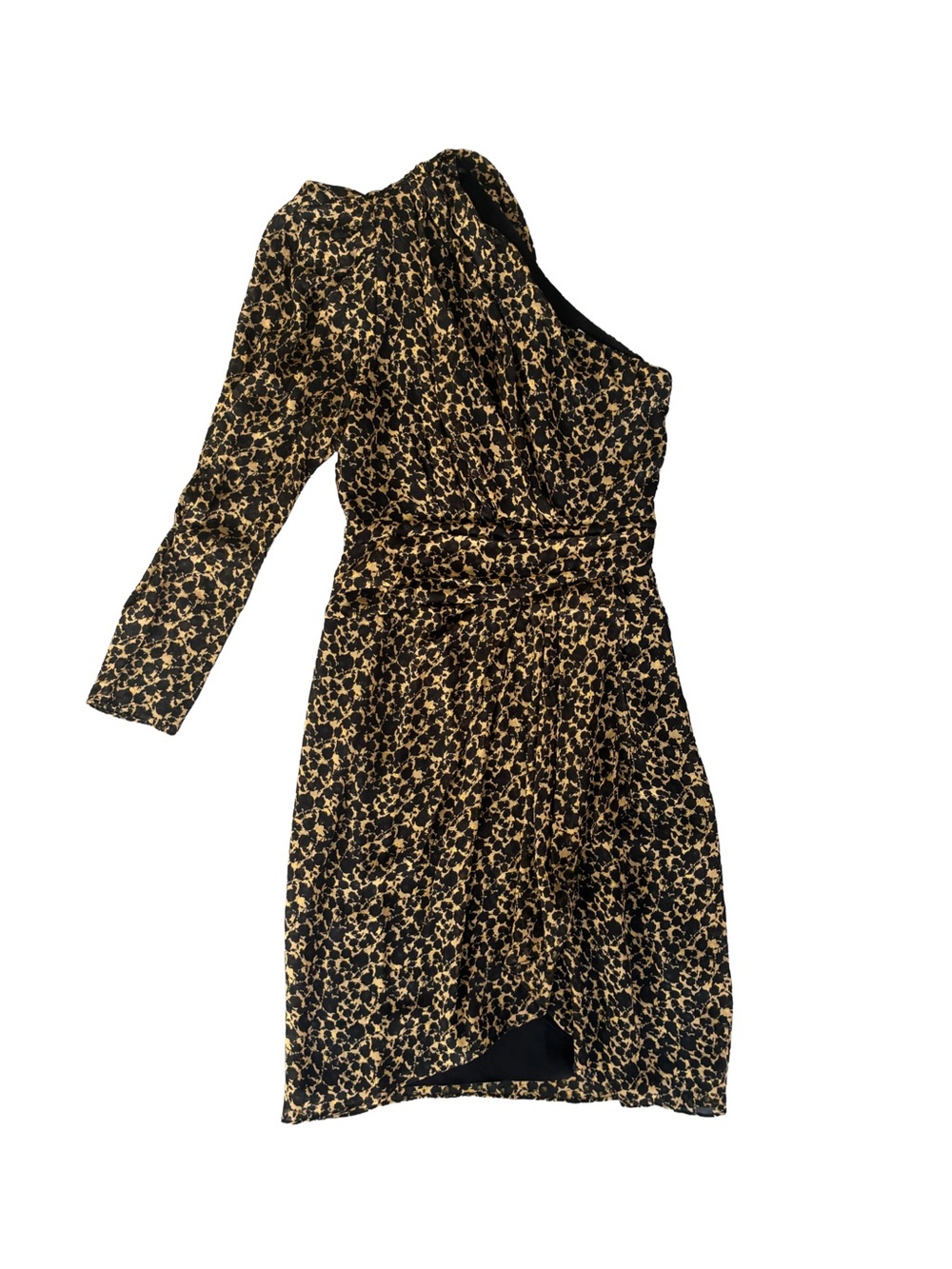 Silk-Blend One-Shoulder Abstract Print Mini Dress | EU 34
